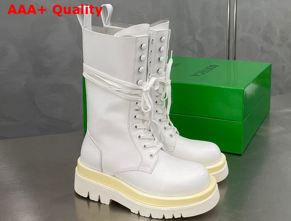 Bottega Veneta Lug Lace Up Boot in White Replica