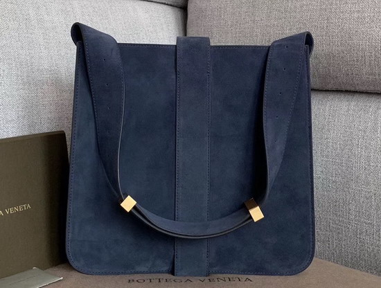 Bottega Veneta Marie Bag in Navy Blue Cashmere Suede Leather