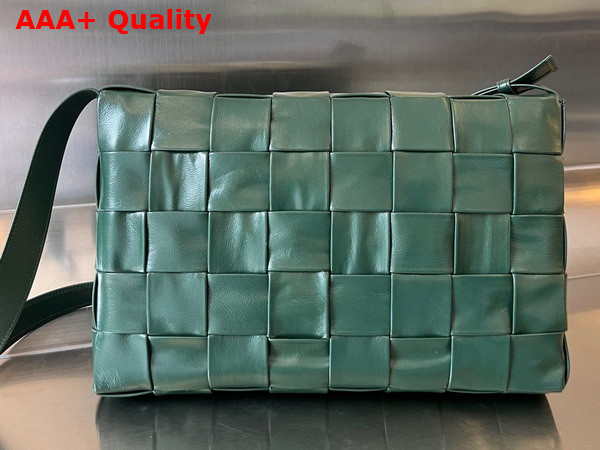 Bottega Veneta Maxi Cassette in Raintree Intreccio Leather Replica