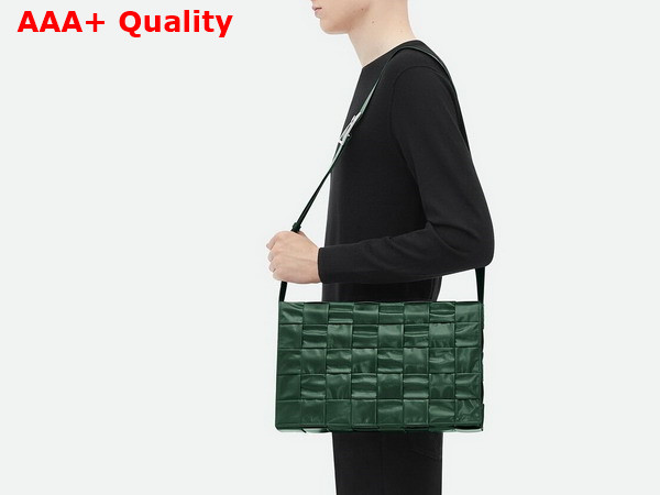 Bottega Veneta Maxi Cassette in Raintree Intreccio Leather Replica