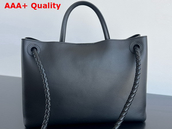 Bottega Veneta Medium Andiamo Bag in Black Silky Calf Leather Replica