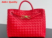 Bottega Veneta Medium Andiamo Bag in Red Intrecciato Leather Top Handle Bag Replica