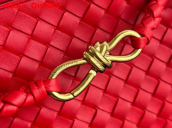 Bottega Veneta Medium Andiamo Bag in Red Intrecciato Leather Top Handle Bag Replica