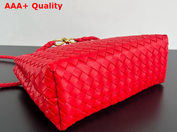 Bottega Veneta Medium Andiamo Bag in Red Intrecciato Leather Top Handle Bag Replica