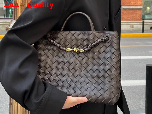 Bottega Veneta Medium Andiamo in Fondant Intrecciato Leather Replica