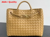 Bottega Veneta Medium Andiamo Dark Praline Intrecciato Leather Top Handle Bag Replica