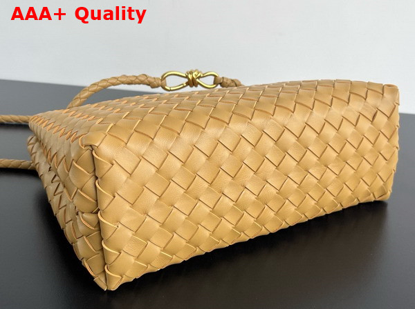 Bottega Veneta Medium Andiamo Dark Praline Intrecciato Leather Top Handle Bag Replica