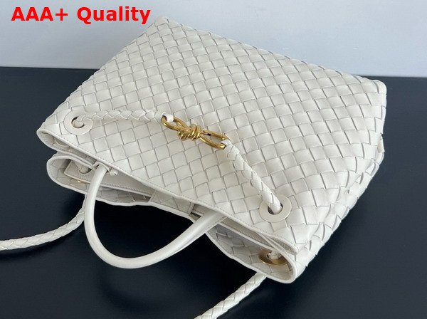 Bottega Veneta Medium Andiamo Sea Salt Intrecciato Leather Replica