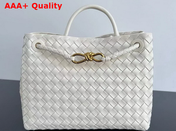 Bottega Veneta Medium Andiamo Sea Salt Intrecciato Leather Replica