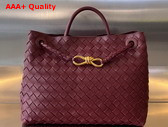 Bottega Veneta Medium Andiamo Top Handle Bag in Barolo Intrecciato Leather Replica