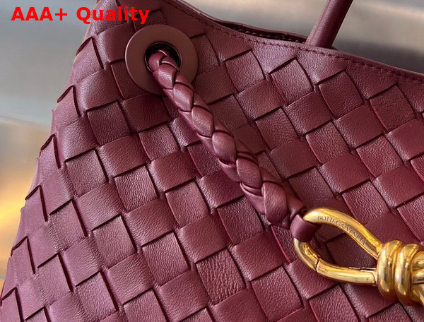 Bottega Veneta Medium Andiamo Top Handle Bag in Barolo Intrecciato Leather Replica