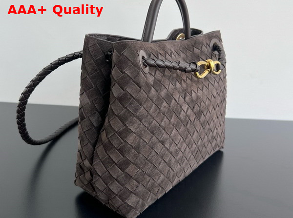 Bottega Veneta Medium Andiamo Top Handle Bag in Fondant Supple Intrecciato Suede Replica