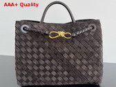 Bottega Veneta Medium Andiamo Top Handle Bag in Fondant Supple Intrecciato Suede Replica