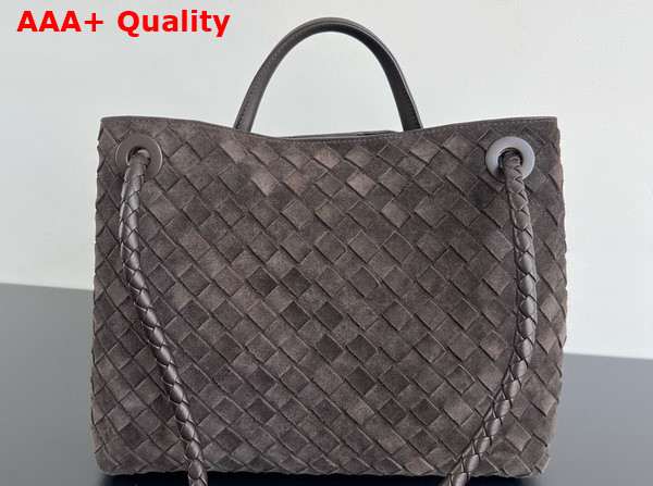 Bottega Veneta Medium Andiamo Top Handle Bag in Fondant Supple Intrecciato Suede Replica