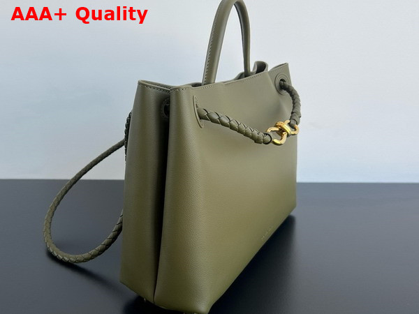 Bottega Veneta Medium Andiamo Top Handle Bag in Olive Oil Silky Calf Leather Replica