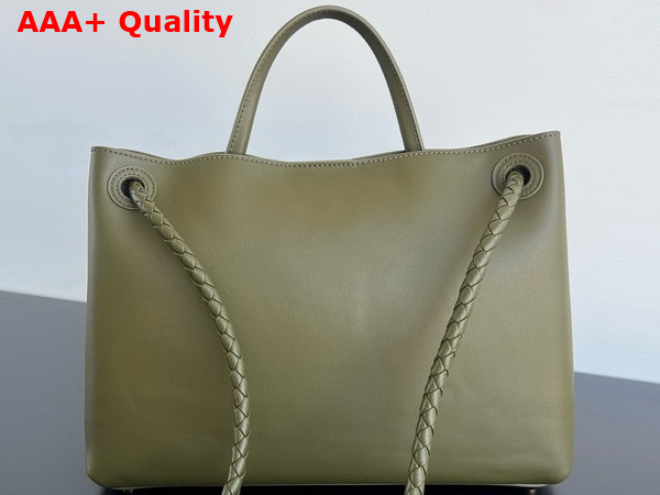 Bottega Veneta Medium Andiamo Top Handle Bag in Olive Oil Silky Calf Leather Replica