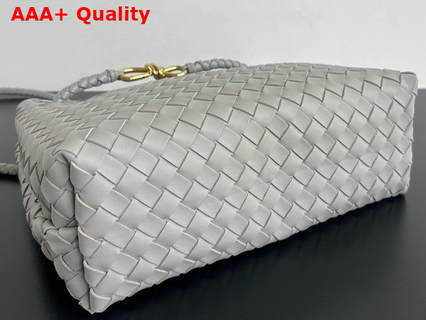 Bottega Veneta Medium Andiamo Top Handle Bag in Sterling Intrecciato Leather Replica