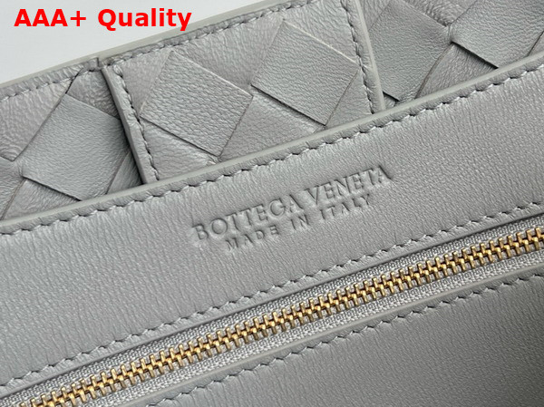 Bottega Veneta Medium Andiamo Top Handle Bag in Sterling Intrecciato Leather Replica