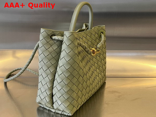 Bottega Veneta Medium Andiamo Travertine Intrecciato Leather Replica