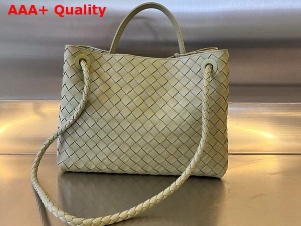 Bottega Veneta Medium Andiamo Travertine Intrecciato Leather Replica