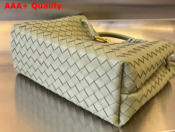 Bottega Veneta Medium Andiamo Travertine Intrecciato Leather Replica