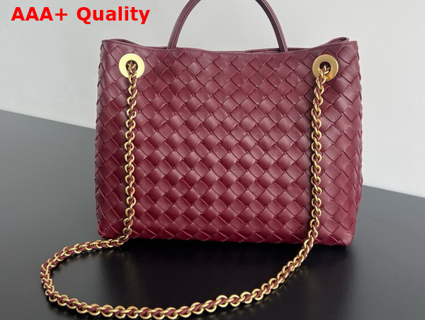 Bottega Veneta Medium Andiamo with Chain in Barolo Intrecciato Leather Replica