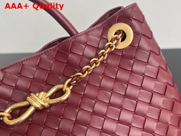 Bottega Veneta Medium Andiamo with Chain in Barolo Intrecciato Leather Replica