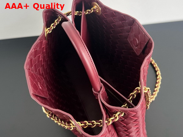 Bottega Veneta Medium Andiamo with Chain in Barolo Intrecciato Leather Replica