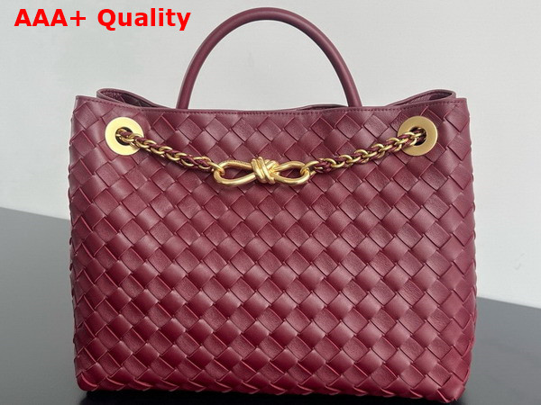 Bottega Veneta Medium Andiamo with Chain in Barolo Intrecciato Leather Replica