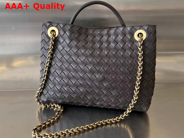 Bottega Veneta Medium Andiamo with Chain in Fondant Intrecciato Leather Replica