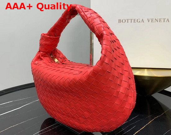 Bottega Veneta Medium BV Jodie Hobo Bag in Bright Red Woven Leather Replica