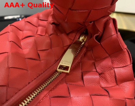 Bottega Veneta Medium BV Jodie Hobo Bag in Bright Red Woven Leather Replica