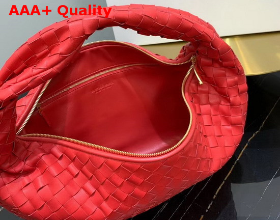 Bottega Veneta Medium BV Jodie Hobo Bag in Bright Red Woven Leather Replica