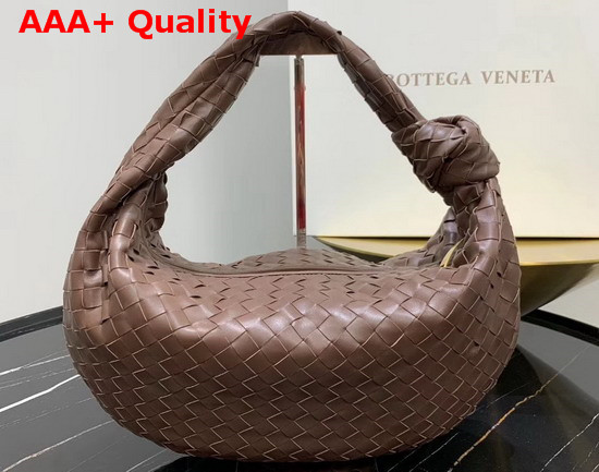 Bottega Veneta Medium BV Jodie Hobo Bag in Chocolate Woven Leather Replica