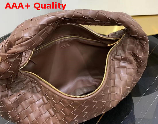 Bottega Veneta Medium BV Jodie Hobo Bag in Chocolate Woven Leather Replica