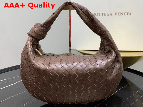 Bottega Veneta Medium BV Jodie Hobo Bag in Chocolate Woven Leather Replica