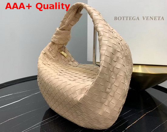 Bottega Veneta Medium BV Jodie Hobo Bag in Cipria Woven Leather Replica