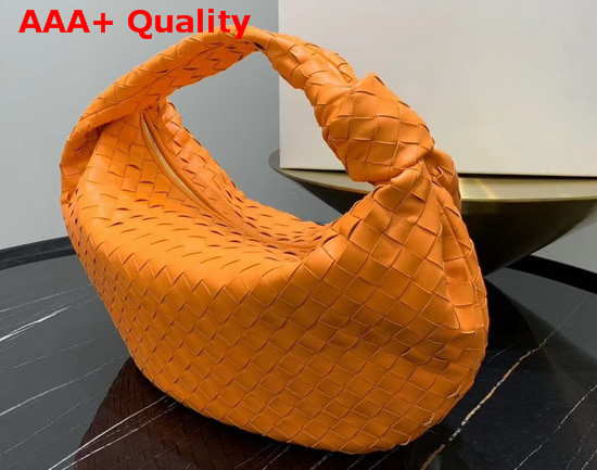 Bottega Veneta Medium BV Jodie Hobo Bag in Light Orange Woven Leather Replica