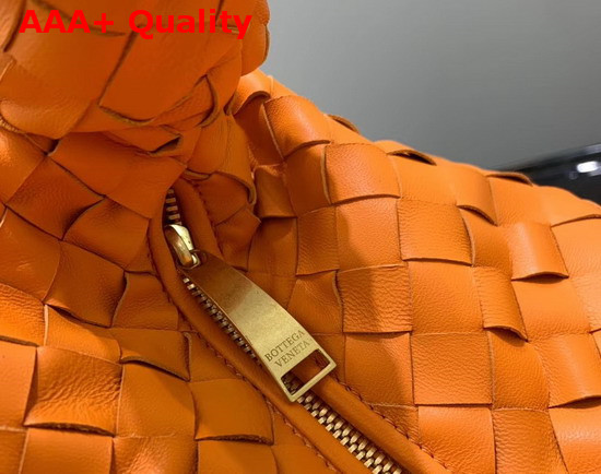 Bottega Veneta Medium BV Jodie Hobo Bag in Light Orange Woven Leather Replica