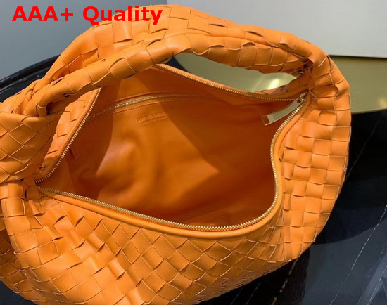 Bottega Veneta Medium BV Jodie Hobo Bag in Light Orange Woven Leather Replica