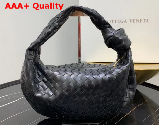 Bottega Veneta Medium BV Jodie Hobo Bag in Nero Woven Leather Replica