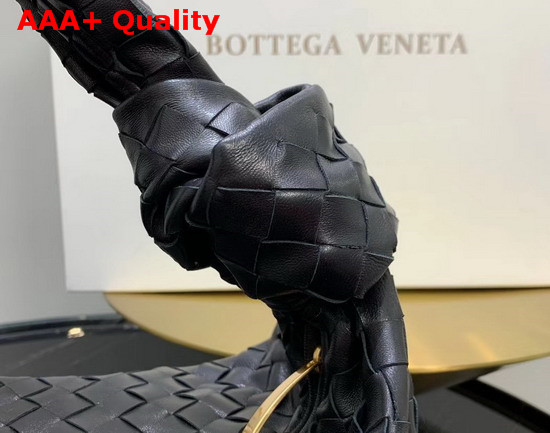 Bottega Veneta Medium BV Jodie Hobo Bag in Nero Woven Leather Replica