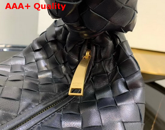 Bottega Veneta Medium BV Jodie Hobo Bag in Nero Woven Leather Replica