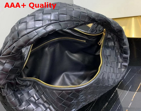 Bottega Veneta Medium BV Jodie Hobo Bag in Nero Woven Leather Replica