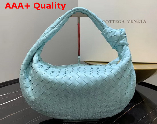 Bottega Veneta Medium BV Jodie Hobo Bag in Turquoise Woven Leather Replica