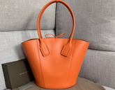 Bottega Veneta Medium Basket Tote in Burned Orange French Calfskin