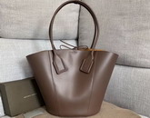 Bottega Veneta Medium Basket Tote in Fondente French Calfskin