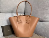 Bottega Veneta Medium Basket Tote in Wood French Calfskin