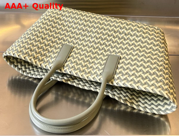 Bottega Veneta Medium Cabat Padded Intreccio Bicolor Leather Tourterelle and Beige Replica