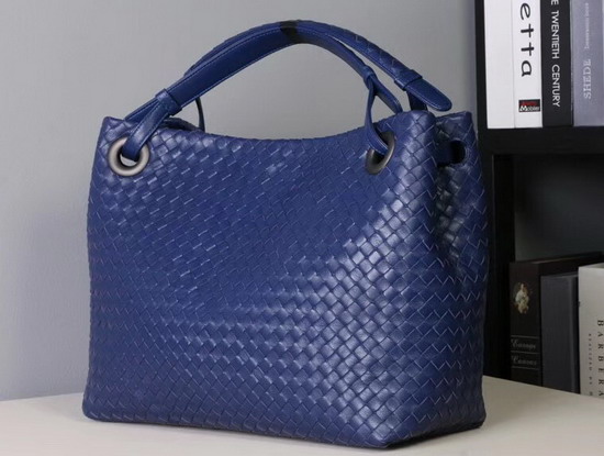 Bottega Veneta Medium Carda Bag in Blue Nappa Leather